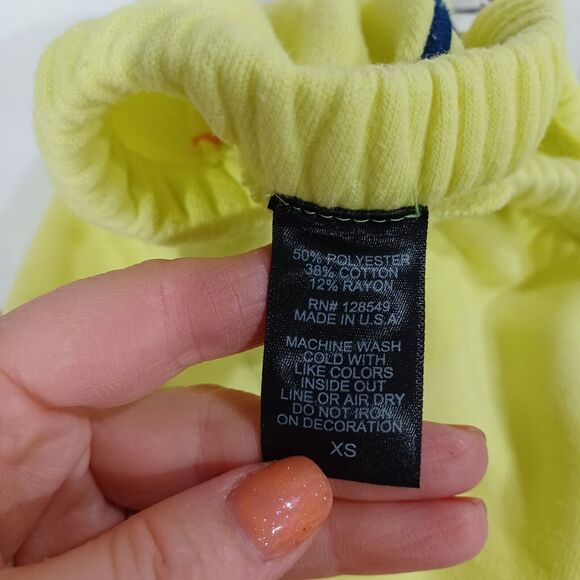 Aviator Nation Signature Logo Jogger Sweatpants Neon Yellow XS Bolt Stripe Retro - Picture 8 of 9